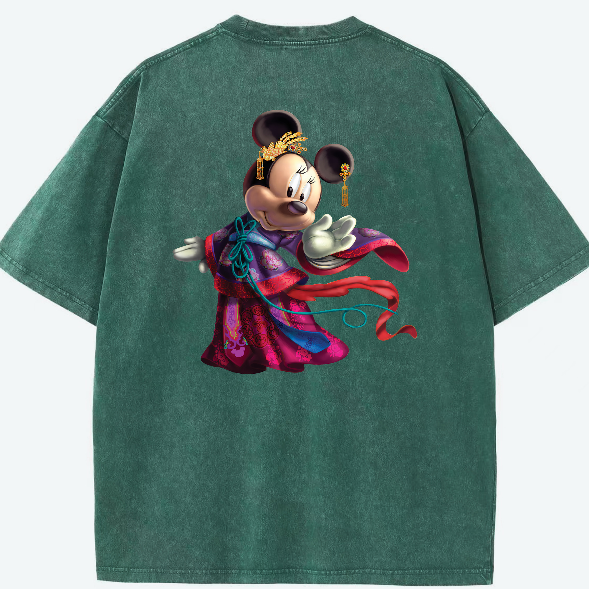（画像用） ミッキーマウス Mickey Mouse 綿100% ヴィンテージ風 半袖Tシャツ（背面プリント）
